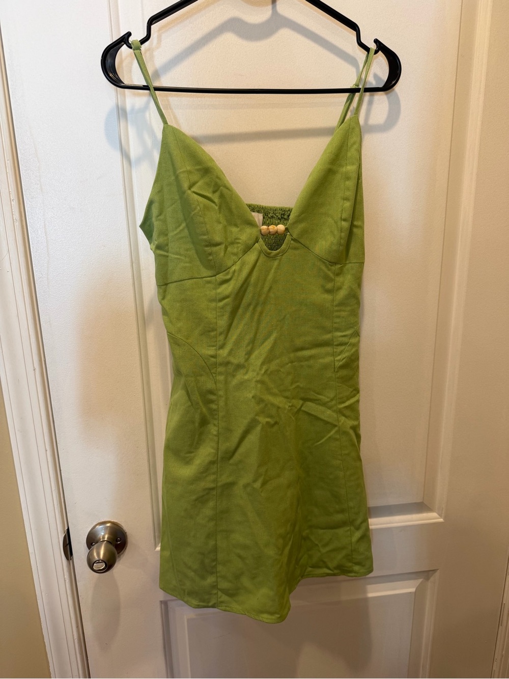 Bright Lime Green Spaghetti Strap Mini Dress